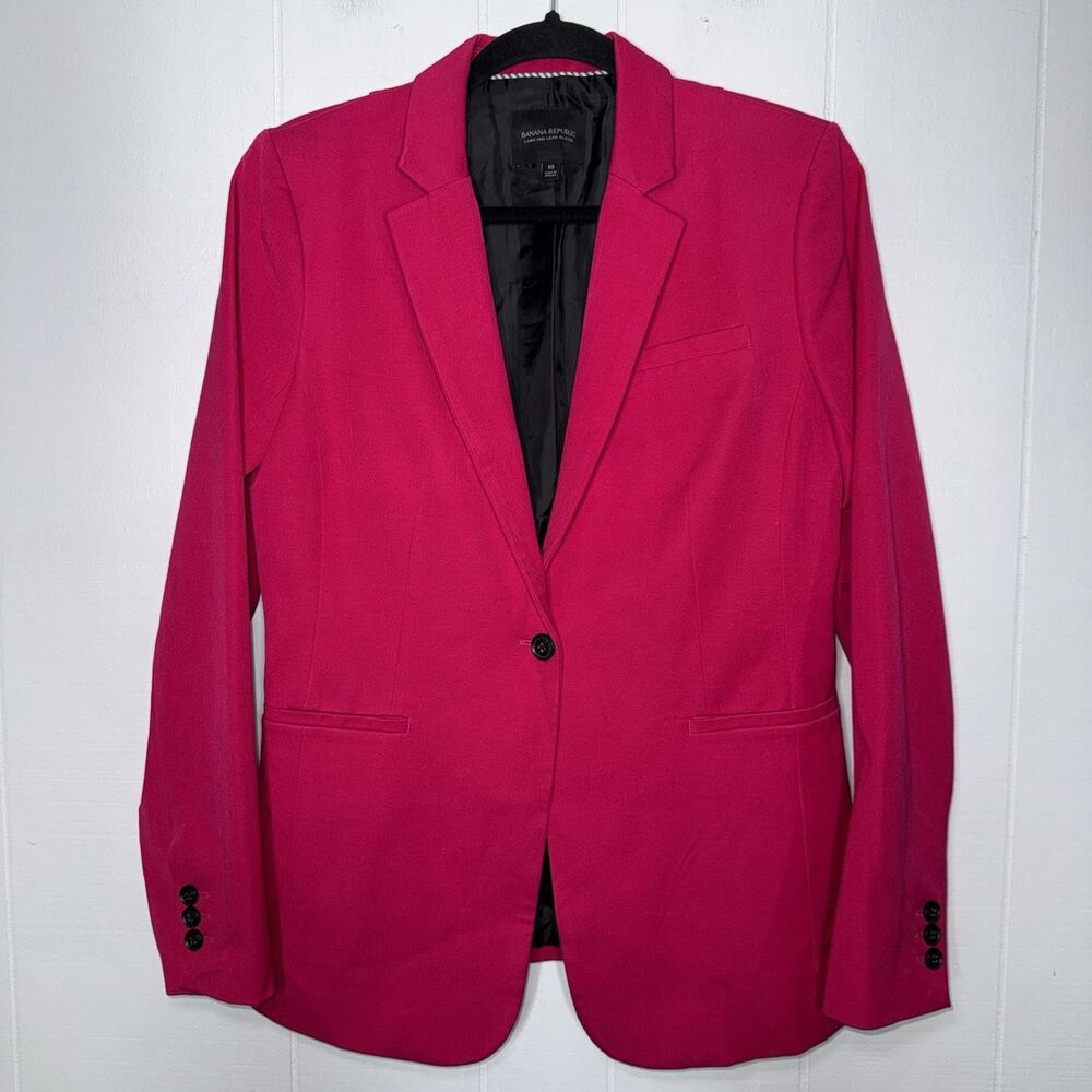 Banana Republic Women’s One Button Long And Lean Blazer Hot Pink Size 10